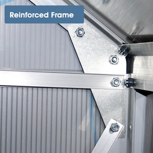 Walk-In Polycarbonate house & Roof Vent, Sliding Doors, Aluminum Hobby Hot House For Outdoor