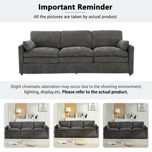 Cozy Upholstered 3 Seater Sofa With Double Cushion