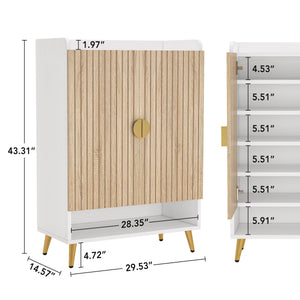 Shoe Cabinet With Doors, 7 Tier Storage Organizer