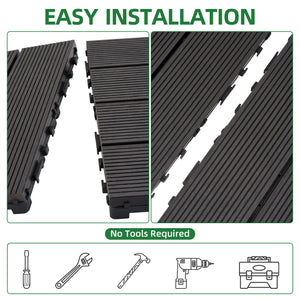Tiles 9PCS Waterproof Outdoor and Indoor Flooring for Patio, Balcony, Porch, Backyard, Bedroom