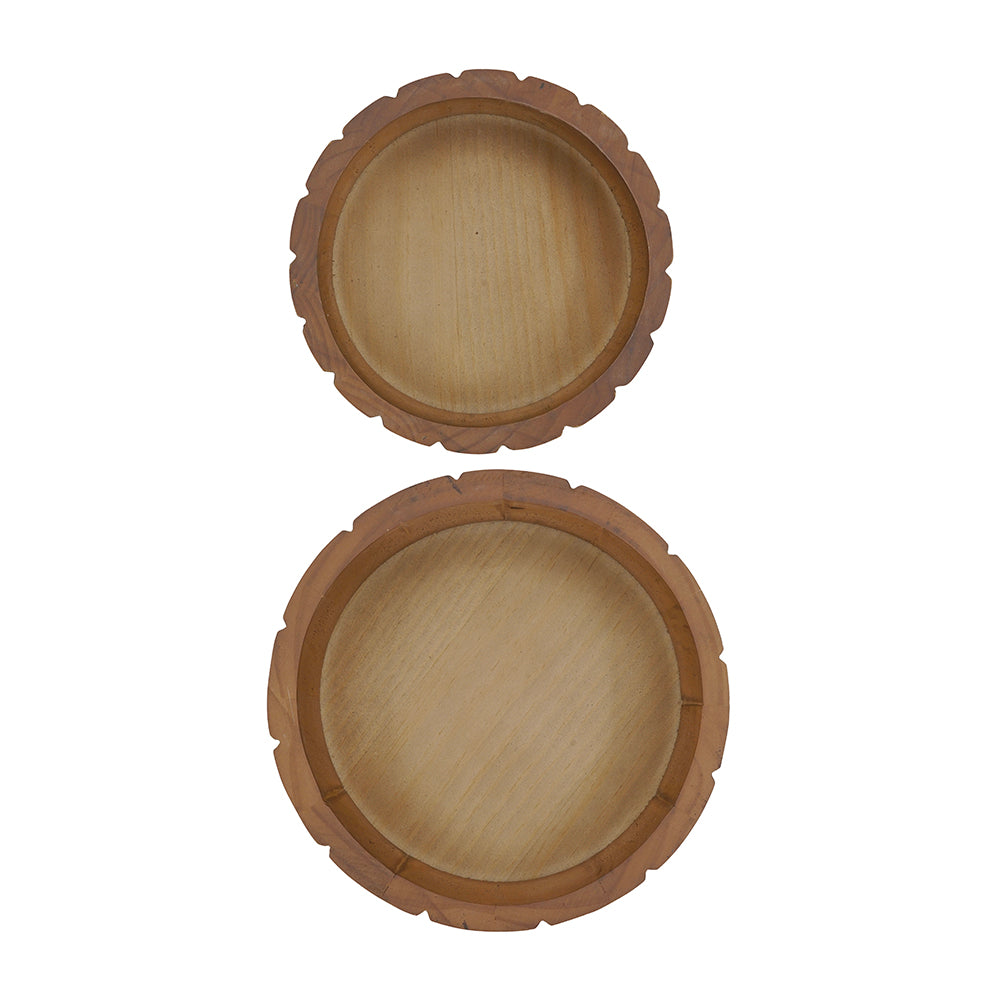 Set of 2 Textured Wood Box