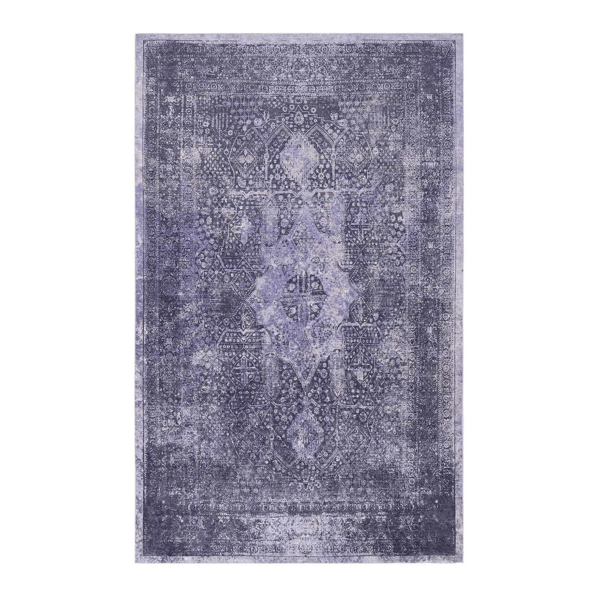 Maval Anthracite Washable Area Rug 6x9