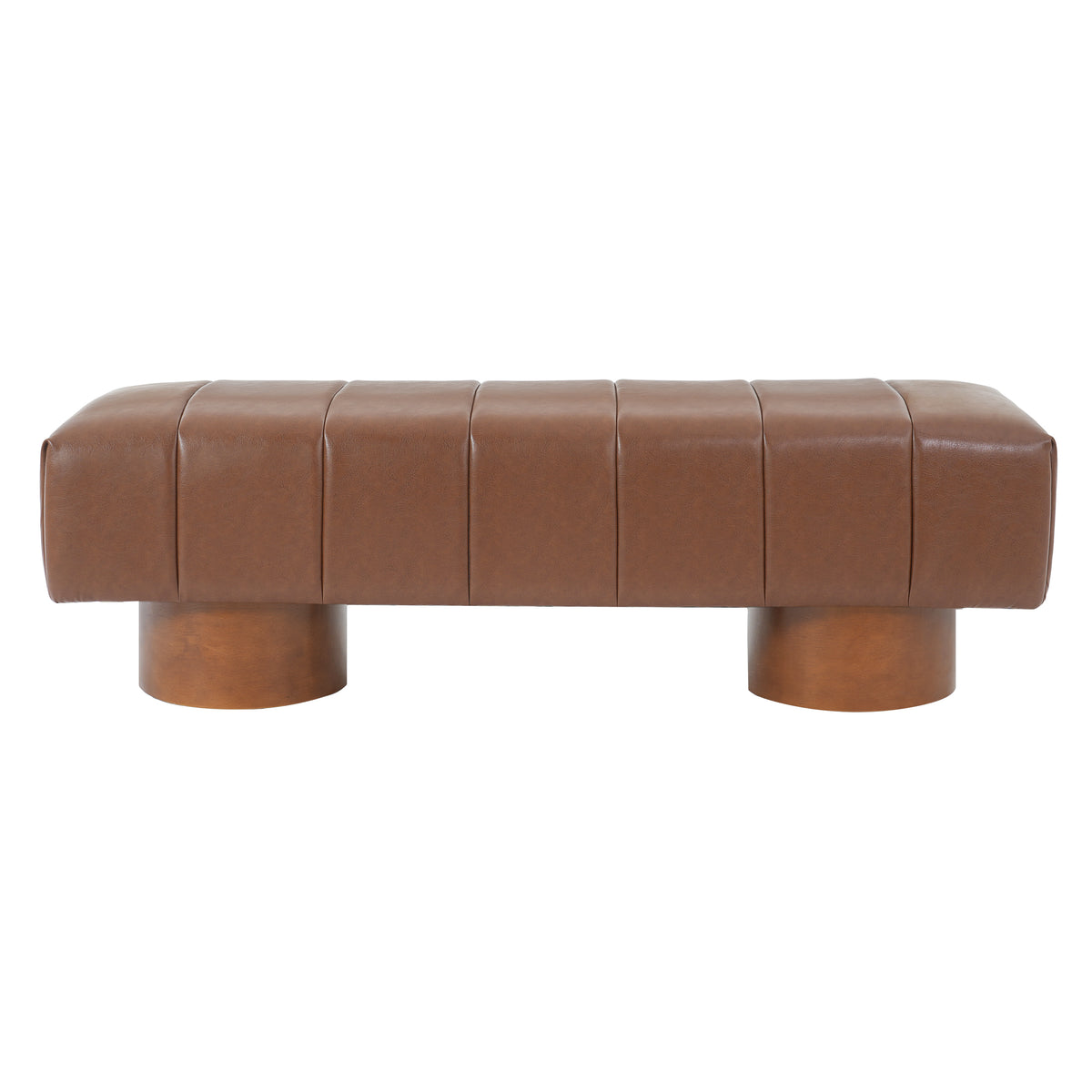Brown PU Upholstered Indoor Dining Bench