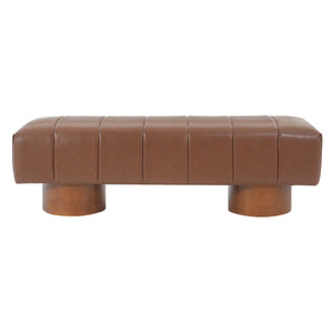 Brown PU Upholstered Indoor Dining Bench