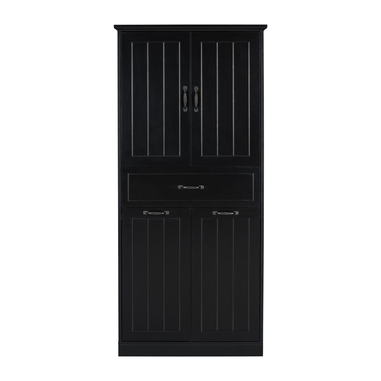 Modern Bathroom Storage Cabinet With Two Laundry Baskets, One Drawer, Adjustable Shelf