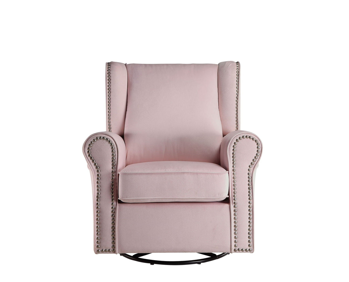 Tamaki - Glider Chair With Swivel - Pink - Best Buy Furniture