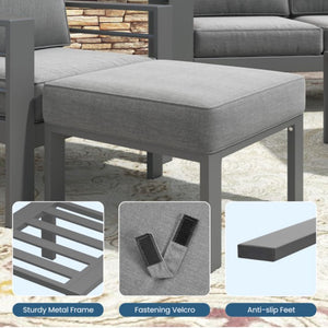 All-Weather Patio Ottomans With Thick Cushions (Set of 2)