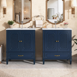 60" Bathroom Vanity with Double Sink Combo Set