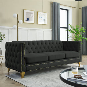 Modern Sofa With Button Tufting, Upholstered Couch For Living Room