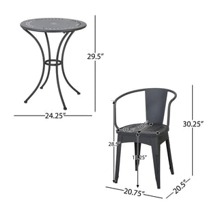 Ambrosia - 3 Piece Bistro Set With Leaf Motifs Top And Seat - Best Buy Furniture