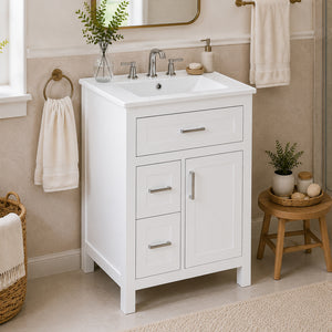 24 Inch Bathroom Vanity with Ceramic Sink