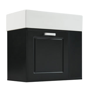 Modern Wall Mounted Bathroom Vanity With Sink, Soft Close Drawer, Adjustable Shelf, Toilet Paper Holder