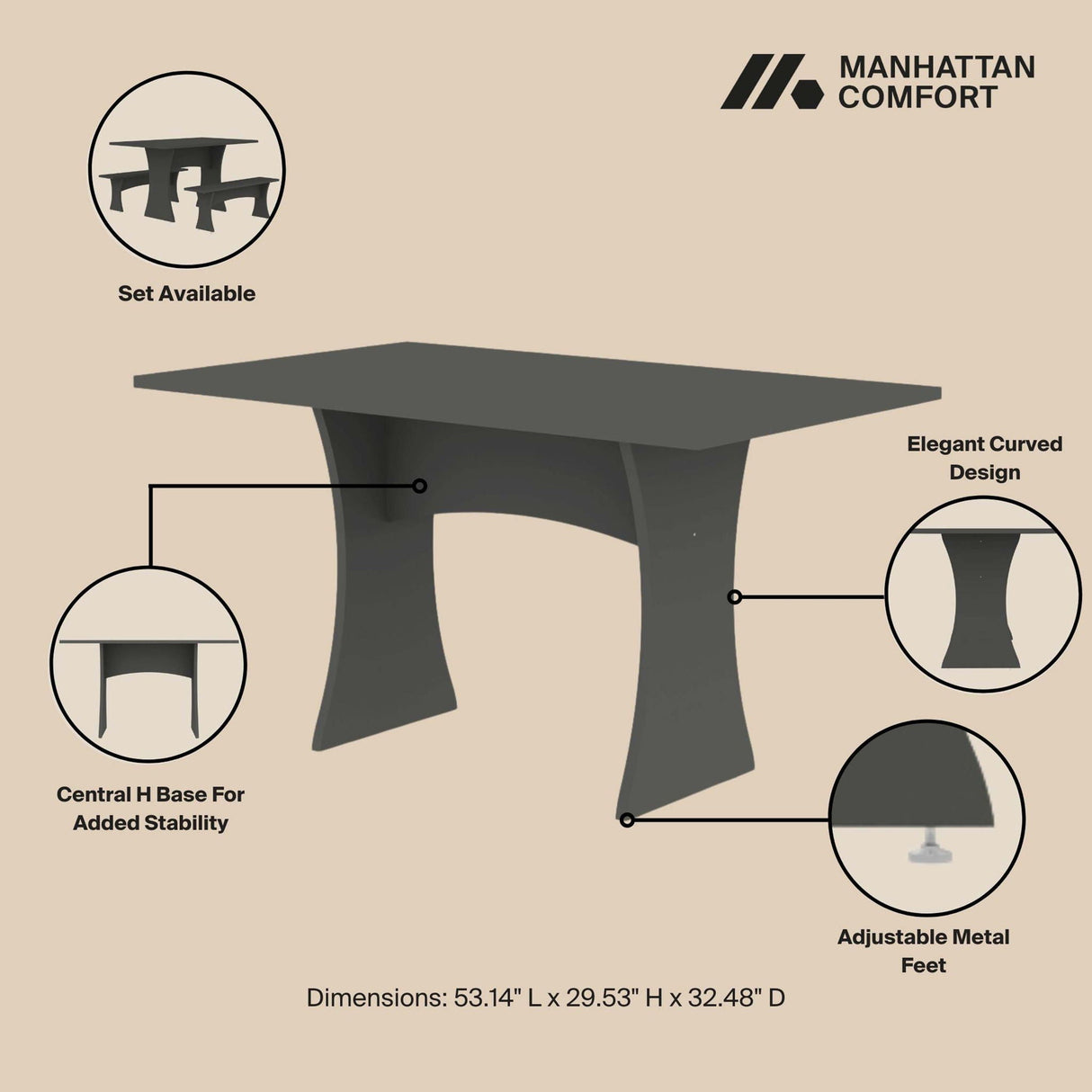 Coney - Modern Dining Table