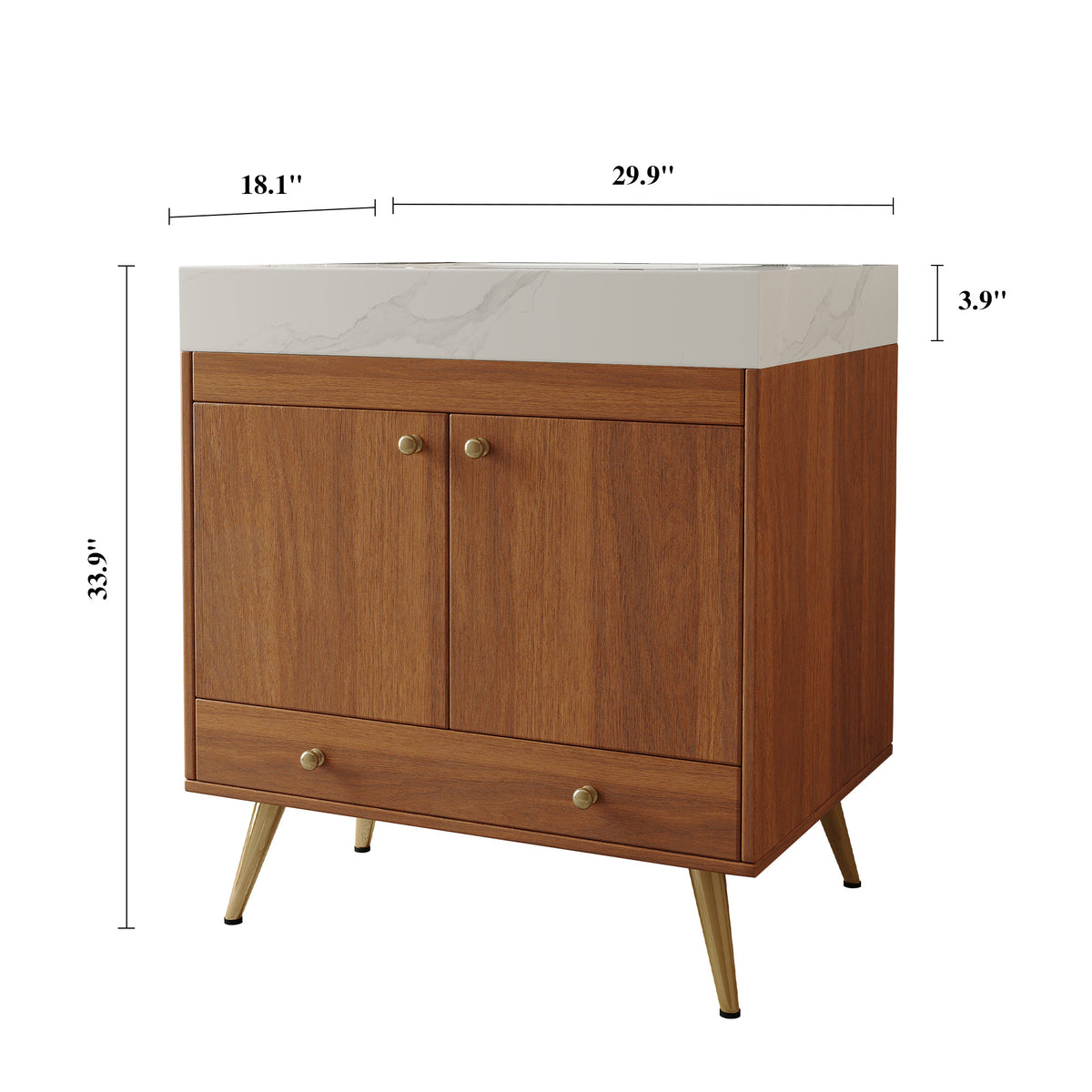 Mid-Century Free-Standing Bathroom Vanity