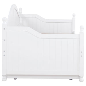 Twin Daybed With Trundle Storage Bed - White