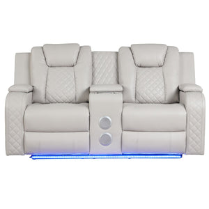 Benz - Power Reclining Loveseat With LED Lighting And Built In USB