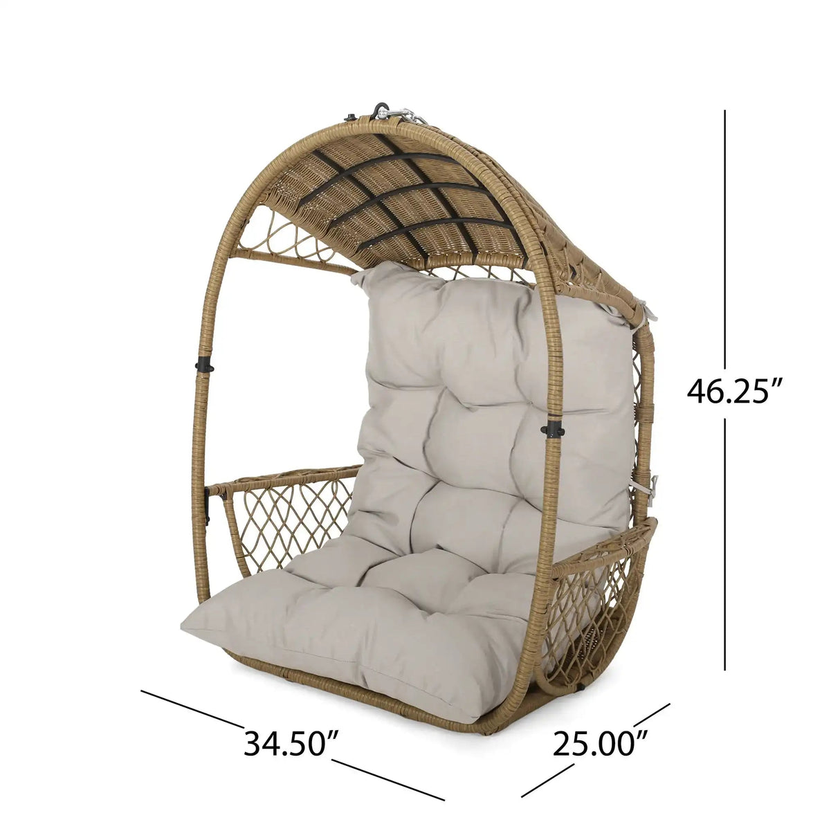 Malia - Wicker Hanging Chair With Cushion - Best Buy Furniture