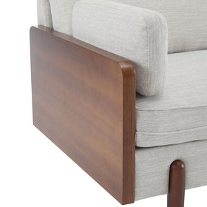 Mid Century Moderne Sofa With Wood Sides