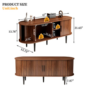 47" Modern TV Console Table with Storage Compartment