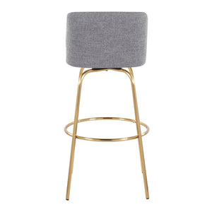 Toriano - Contemporary Fixed Height Barstool With Swivel And Round Footrest (Set of 2)