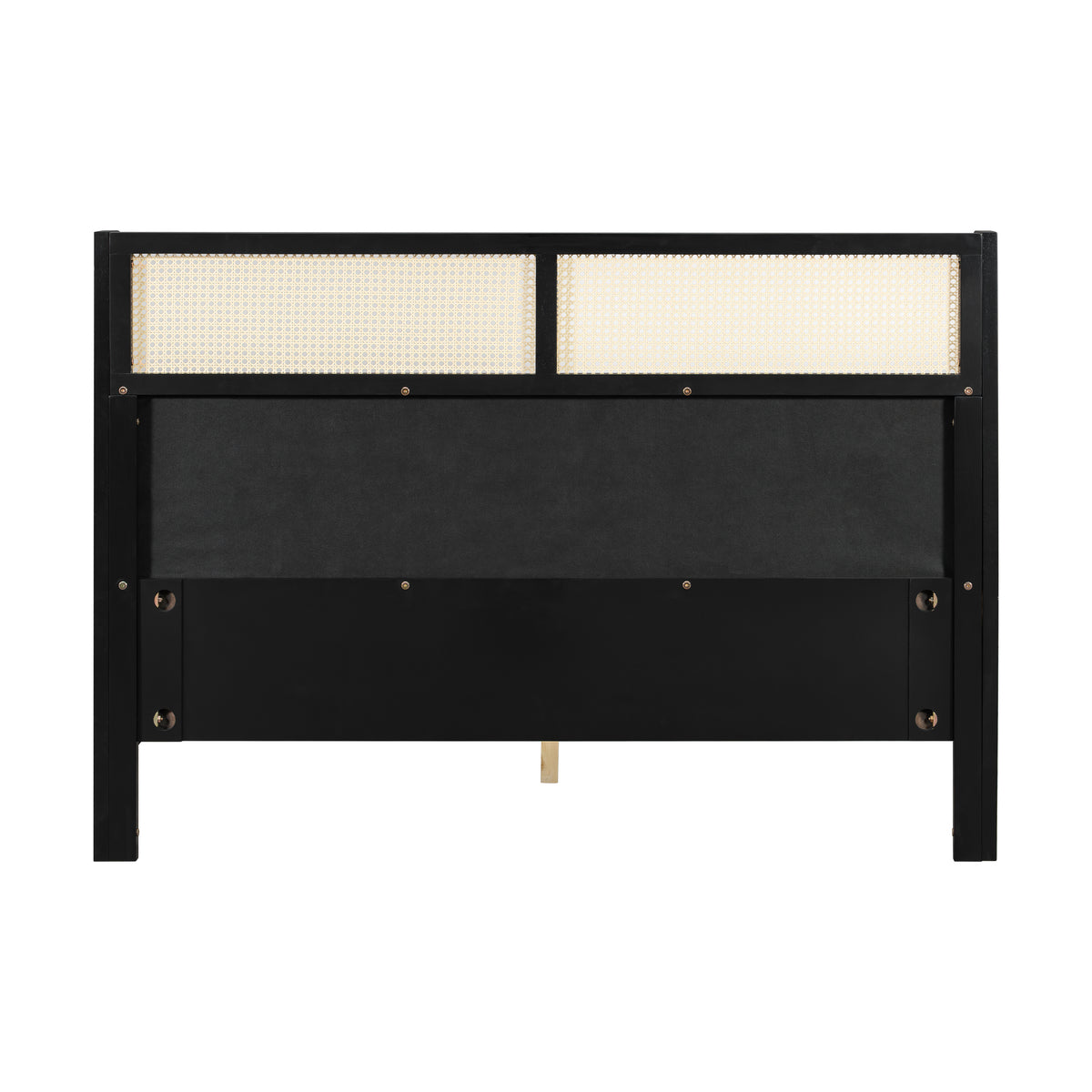 Queen Size Bed Frame with Plush Green Upholstered Headboard