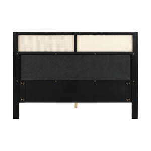 Queen Size Bed Frame with Plush Green Upholstered Headboard