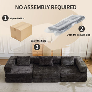 Convertible Floor Sofa Bed, Boneless Modular Sectional Sofa For Living Room