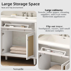 Bathroom Vanity With Double Sink, Large Storage Space