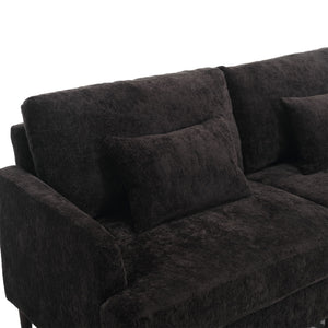 Mid Century Modern Fabric Loveseat Sofa, 2 Seat Upholstered Couch