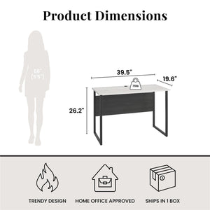Sorina Writing Desk - White / Light Oak