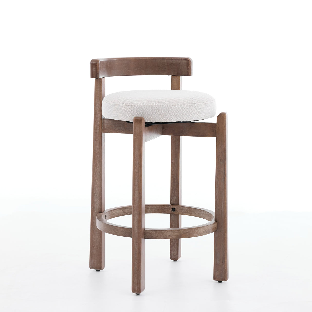 Set of 2 Swivel Counter Stools with Mid-Century Modern Design