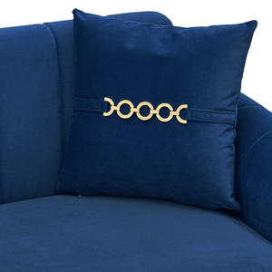 Vintage Blue Velvet 2-Piece Sofa Set