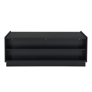 Modern Rectangle Coffee Table With 4 Drawers And 2 Display Shelves