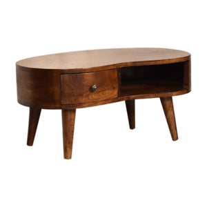 Solid Wood Mini Chestnut Wave Coffee Table