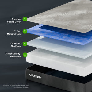 Essential 11" Foam Mattress with Cooling Gel Memory Foam and GhostFlex Support