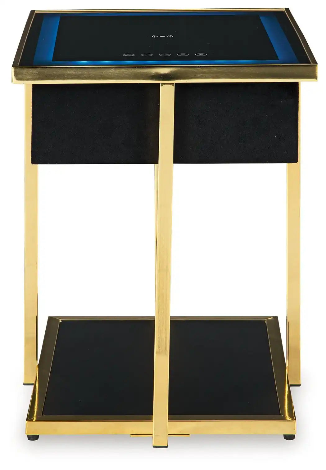 Rexwell - Accent Table With Speaker - Black / Gold Finish - Best Buy Furniture