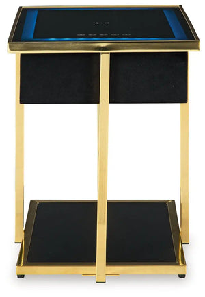Rexwell - Accent Table With Speaker - Black / Gold Finish - Best Buy Furniture