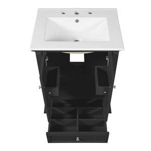 Modern Bathroom Vanity With Sink, Cabinet With Drawer And Dividers, Rectangular Storage Unit