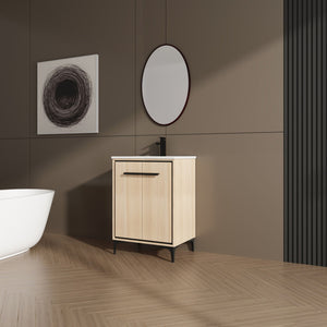 Modern Bathroom Vanity Base with Basin and Storage Cabinet