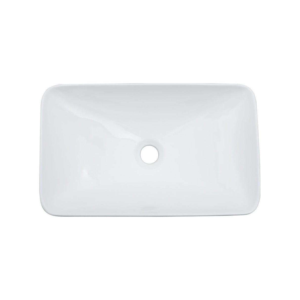Semi Recessed Bathroom Sink With Vessel Design, Durable Glazed - White / Black