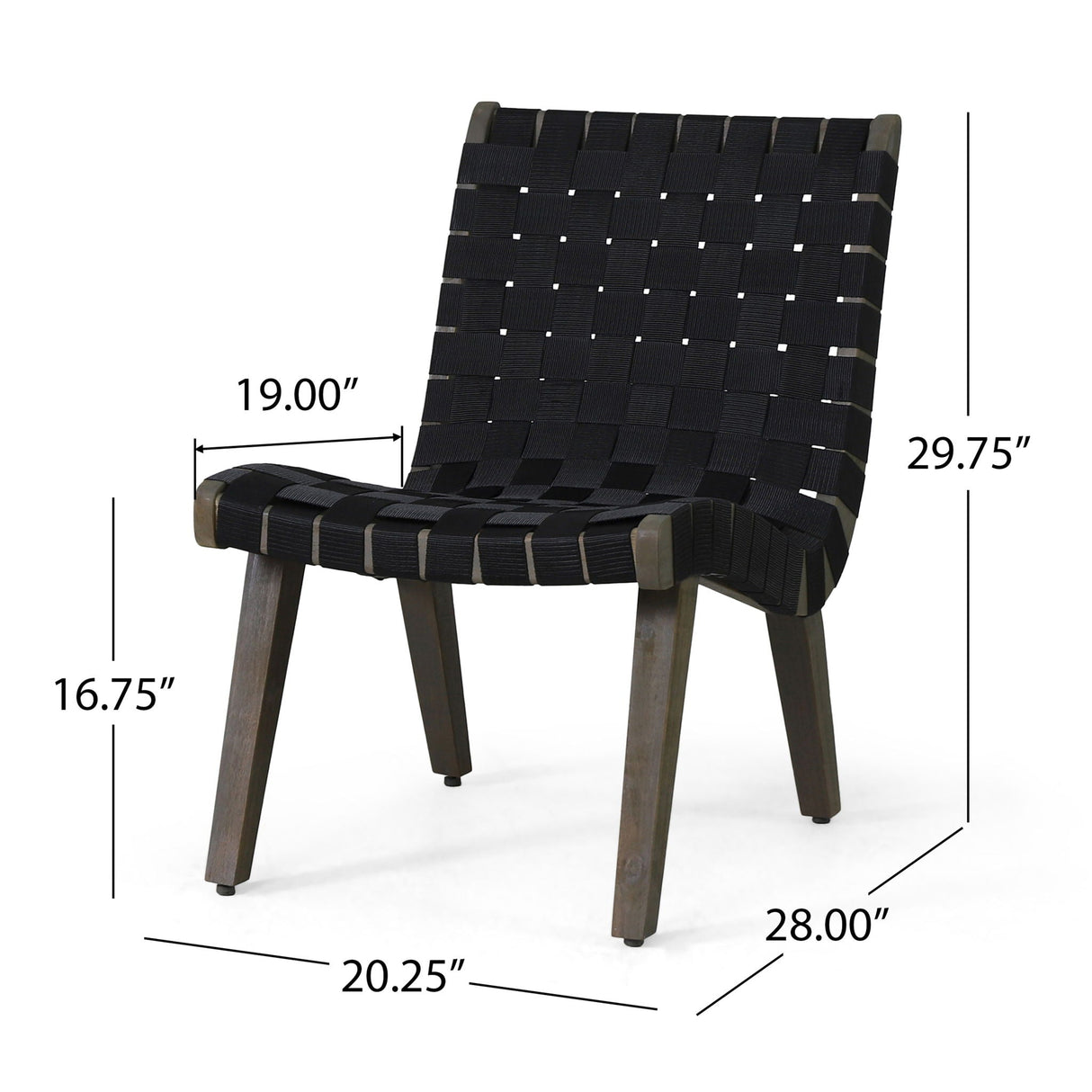 Lounge Chair With Stunning Rope Weave Design, (Set of 2) - Black - Best Buy Furniture
