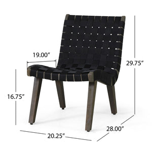 Lounge Chair With Stunning Rope Weave Design, (Set of 2) - Black