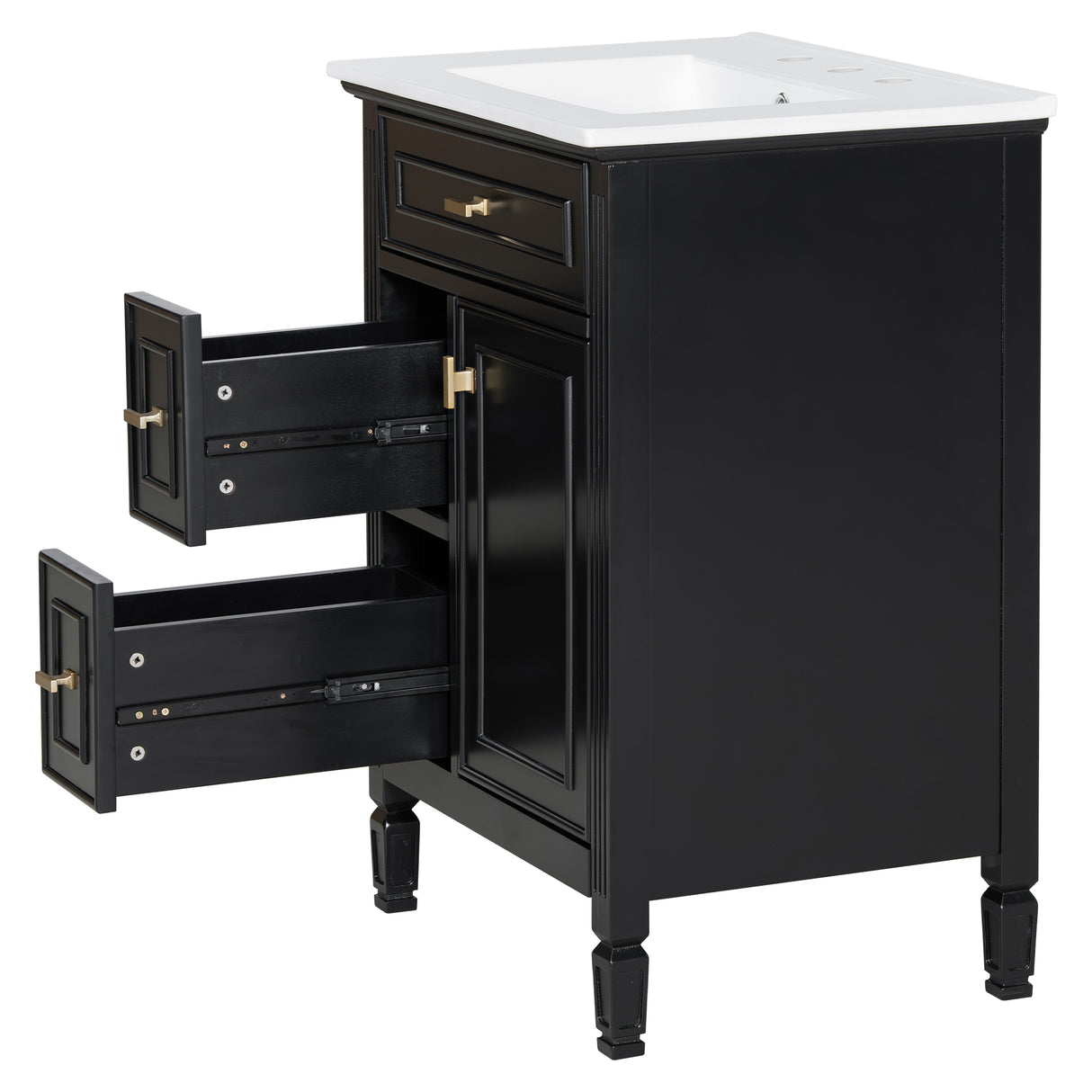 24-Inch Bathroom Vanity with Sink and Solid Wood Cabinet