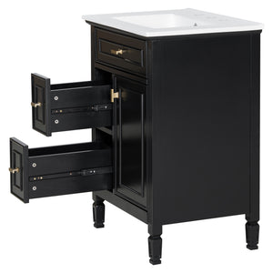 24-Inch Bathroom Vanity with Sink and Solid Wood Cabinet