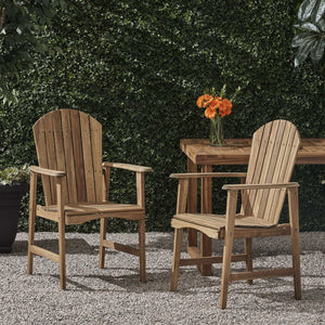 Outdoor Weather Resistant Acacia Wood Adirondack Dining Chairs (Set of 2) - Best Buy Furniture