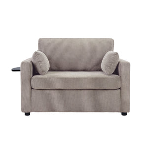 Sleeper Sofa With Foldable Mattress, USB Ports, Side Table & Storage Pocket