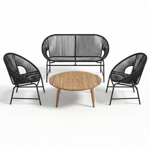Nusa Outdoor Patio 4-Pcs Chat Set