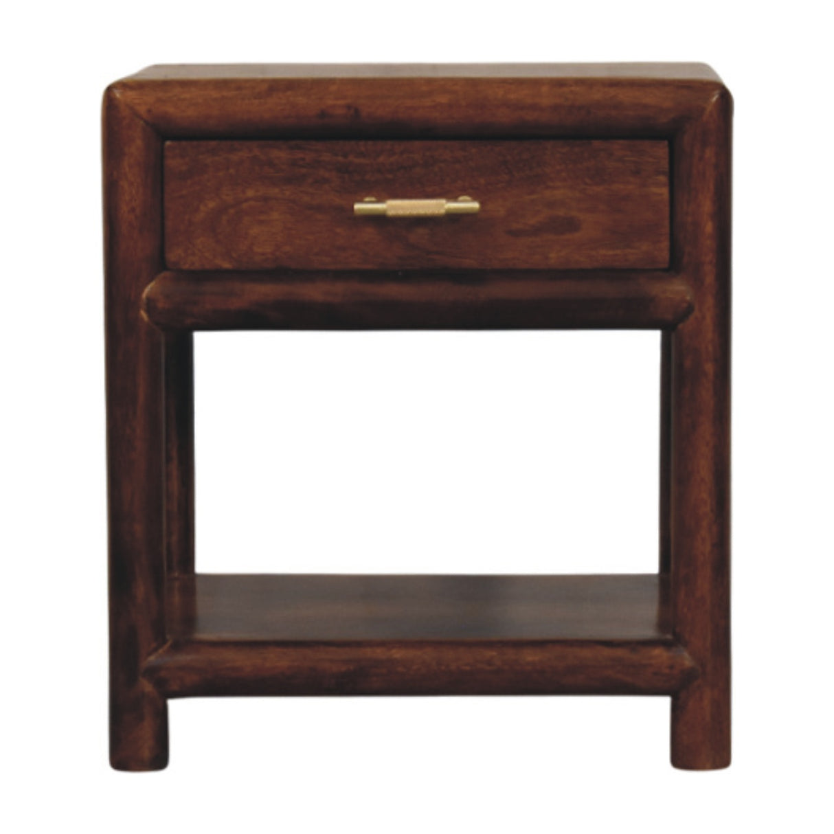 Solid Wood Regency Chestnut Nightstand, 1-Drawer, 1 Open-Slot