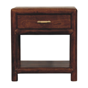Solid Wood Regency Chestnut Nightstand, 1-Drawer, 1 Open-Slot