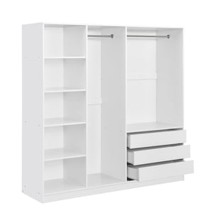 Doorless Storage Wardrobe For Dedroom With Shelves And 3 Drawers